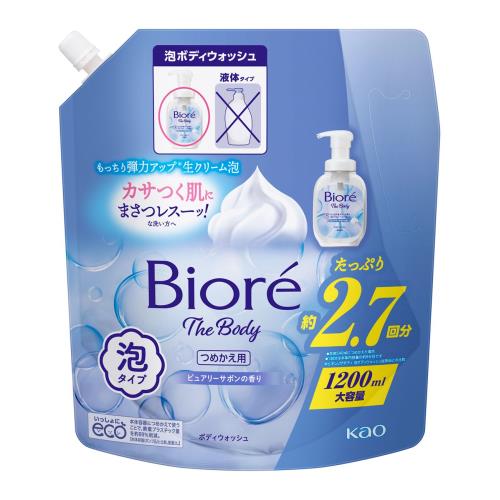花王　ビオレ　ザ　ボディ　泡タイプ　ピュアリーサボンの香り　つめかえ用　1200ml
