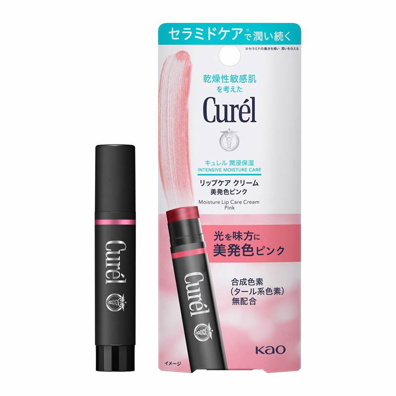 花王　キュレル　リップケア　クリーム　美発色ピンク　4.2g