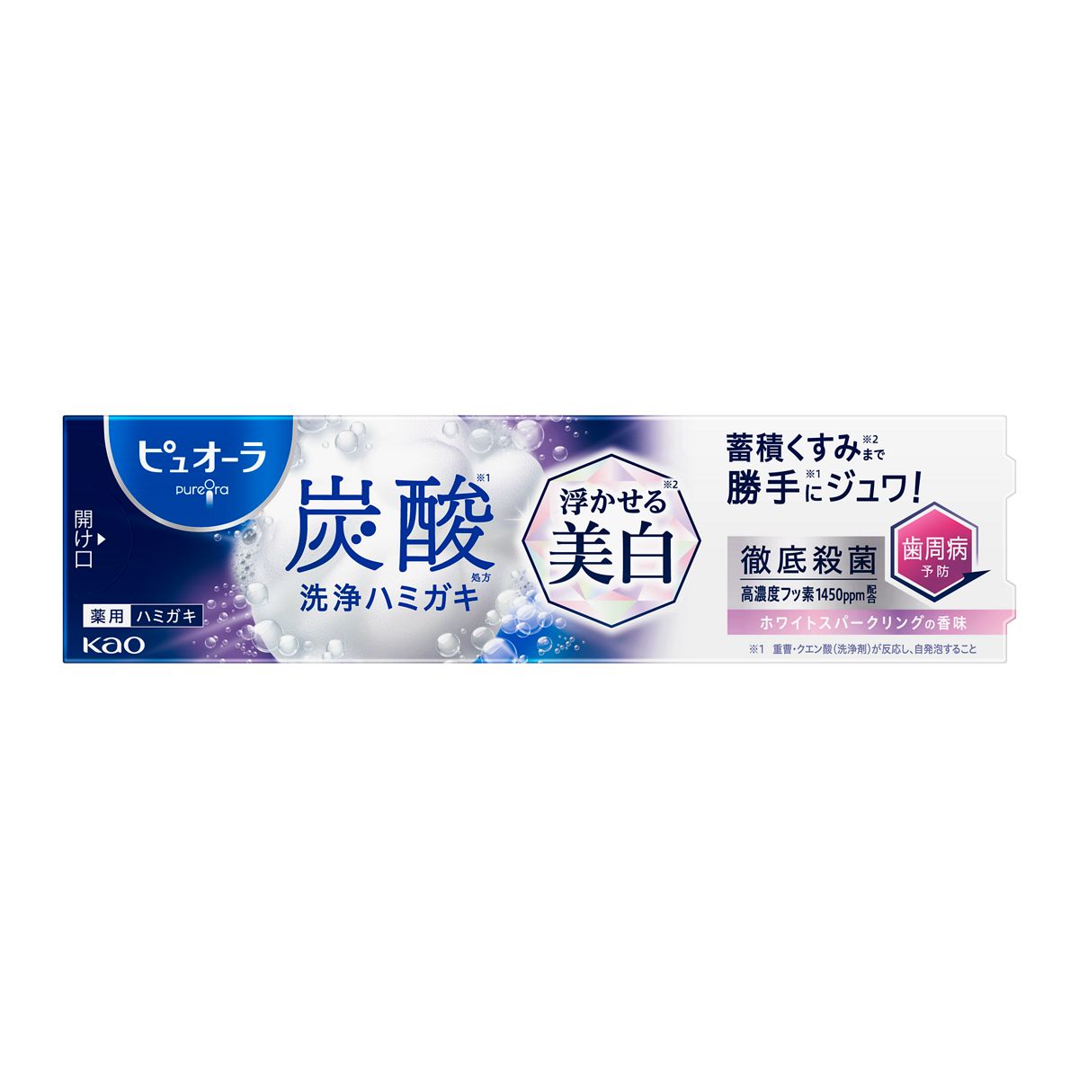 ピュオーラ 炭酸ハミガキ 浮かせる美白 95g / ウエルシアドットコム