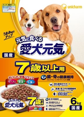 ユニ・チャーム 愛犬元気 7歳以上 ビ-フ・緑黄色野菜・小魚 6.0KG