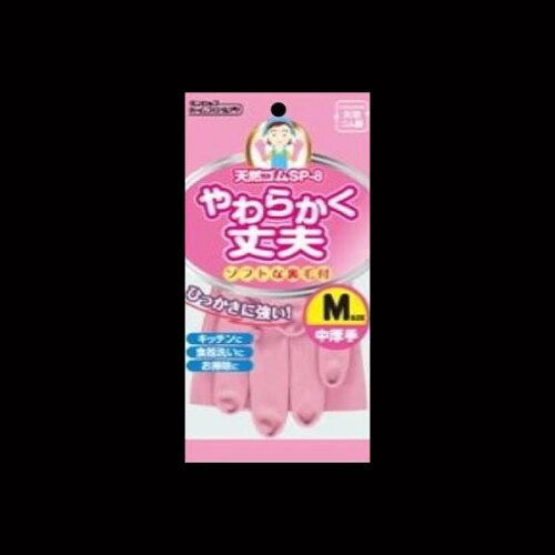 ダンロップ 天然ゴム ゴム手袋 中厚手 Mサイズ ピンク