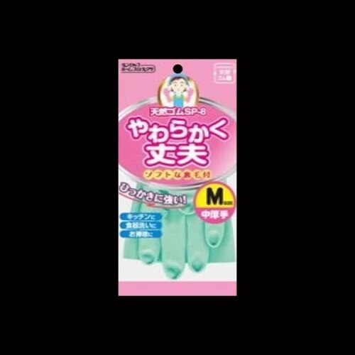 ダンロップ 天然ゴム ゴム手袋 中厚手 Mサイズ グリーン