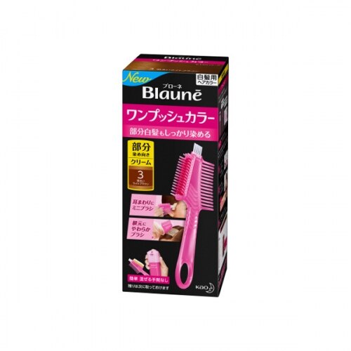 花王 ブローネ ワンプッシュカラー 3 明るいライトブラウン 80G【ボーナスTポイントとして10倍】※2月4日まで