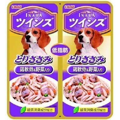 いなば　ツインズ　とりささみ　鶏軟骨&野菜入り　40G