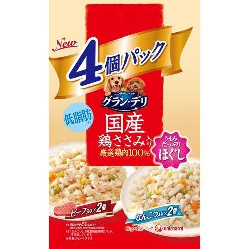 グラン・デリ　パウチ　ほぐし　成犬用　ビ?フ入り、なんこつ入り　80GX4個パック