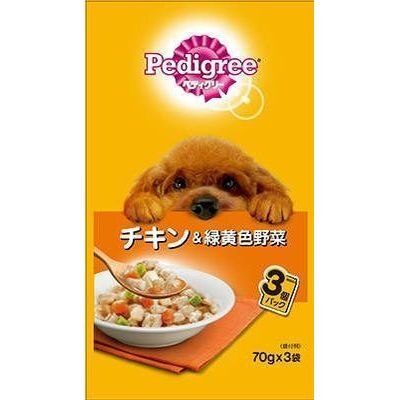 ペディグリー パウチ チキン&緑黄色野菜 70GX3袋