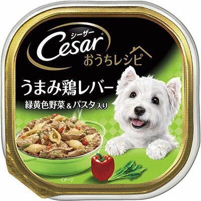 マースジャパン　シーザー　おうちレシピ　うまみ鶏レバー　緑黄色野菜&パスタ入り　100G【4月30日までの期間特売】