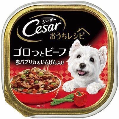 マースジャパン　シーザー おうちレシピ ゴロっとビーフ 赤パプリカ&いんげん入り　100G【4月30日までの期間特売】