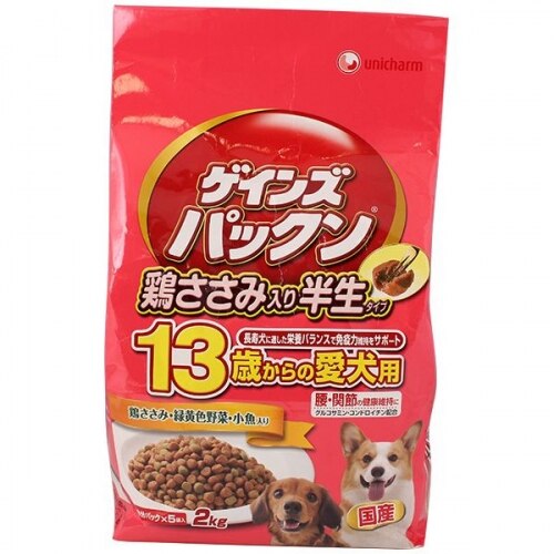 ユニ・チャーム ゲインズパックン 鶏ささみ 13歳からの愛犬用 鶏ささみ・緑黄色野菜・小魚入り 2.0KG