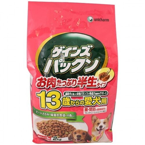 ユニ・チャーム ゲインズパックン 13歳からの愛犬用 ビーフ・ささみ・緑黄色野菜・小魚入り 2.0KG