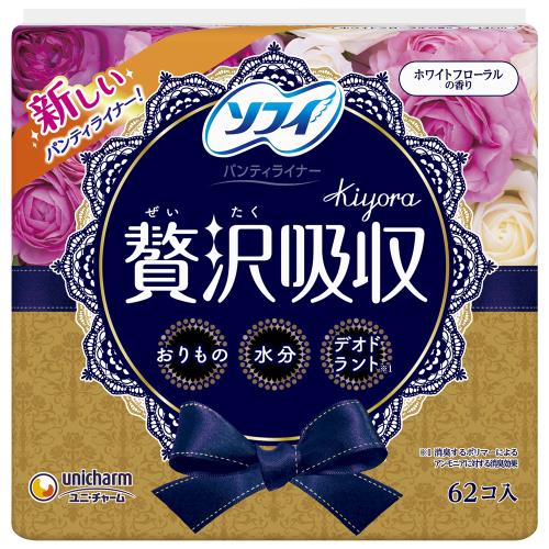 ユニ・チャーム　ソフィ　Kiyora贅沢吸収　ホワイトフローラル　62枚