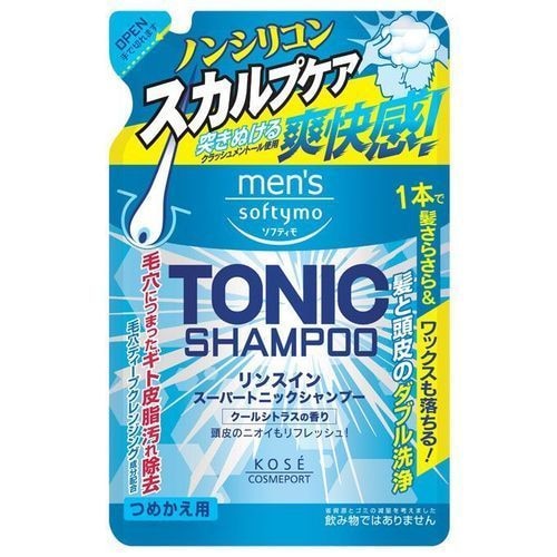 コーセーコスメポート　メンズ　ソフティモ　リンスイン　スーパートニックシャンプー　詰め替え　400ML　男性用シャンプー