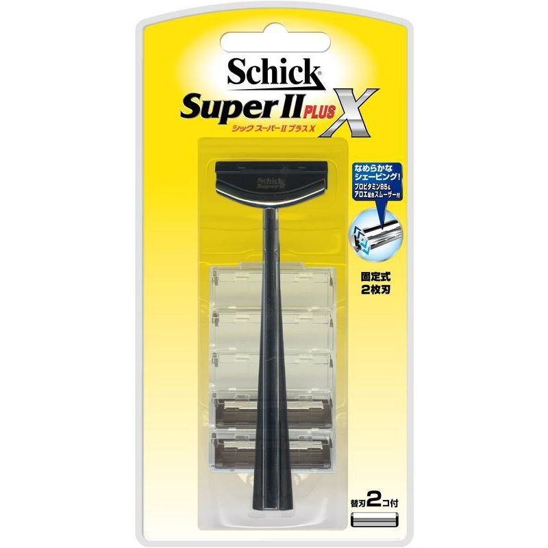 シック スーパーIIプラスX ホルダー (替刃2コ付) 男性用カミソリ
