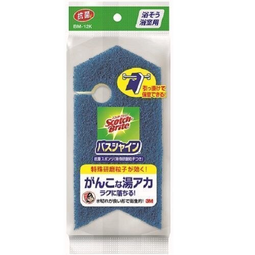 スリーエムジャパン　スコッチ・ブライトTM　バスシャインTM　抗菌スポンジ　(特殊研磨粒子つき)　1個　お風呂用スポンジ【1月7日までの期間特売】