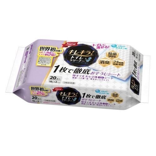 大王製紙　キレキラ!　トイレおそうじシート　クリーンフローラル　詰め替え　20枚　トイレクリーナー