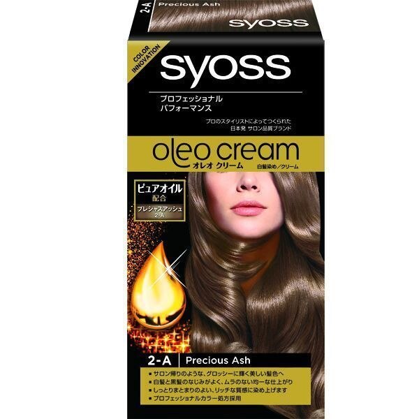 ヘンケルジャパン　syoss　(サイオス)　オレオクリームヘアカラー　2-A　プレシャスアッシュ　1セット　女性白髪用ヘアカラー