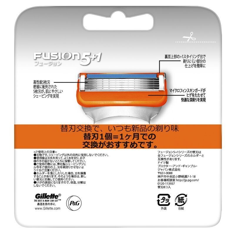 P G ジレット フュージョン 5 1 替刃 8個 男性用カミソリ ウエルシアドットコム