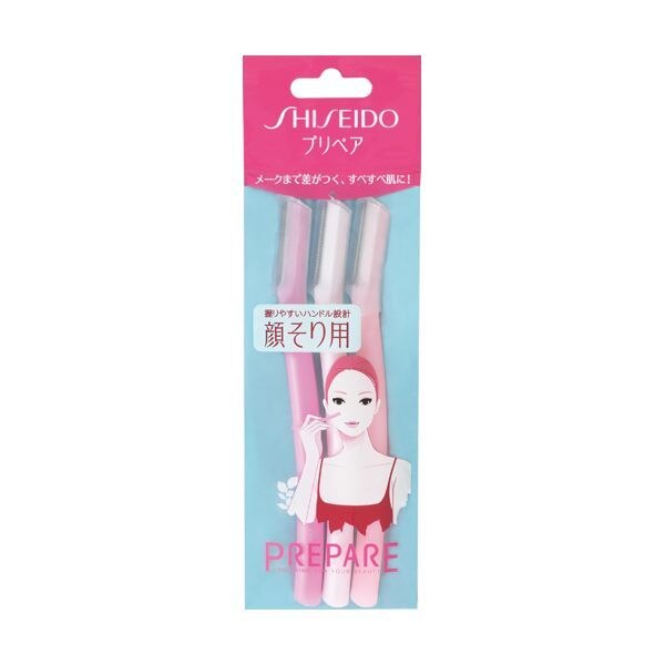 プリペア　顔そり用　L字　3本　女性用使い捨てカミソリ