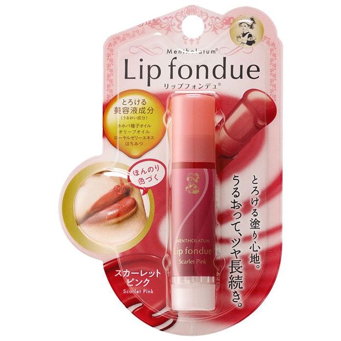 ロート製薬　メンソレータム　リップフォンデュ　スカーレットピンク　(色つき)　4.2G　リップクリーム