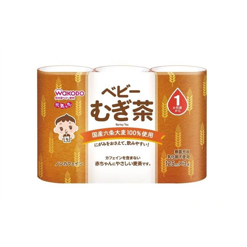 アサヒグループ食品 和光堂 元気っち むぎ茶 125ml 3本 ベビー飲料 ウエルシアドットコム