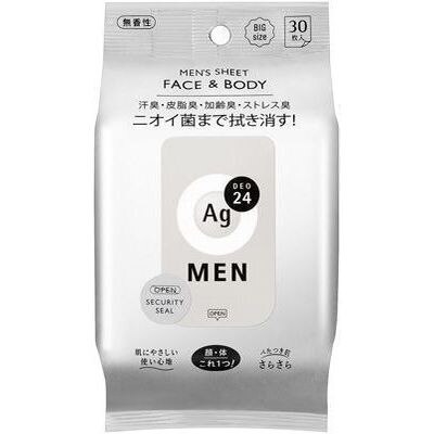 AGデオ24　メンズシート　無香性　30枚　制汗ボディシート