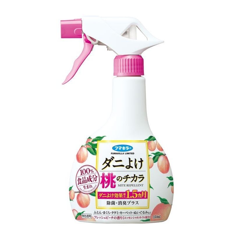フマキラー　ダニよけ桃のチカラ　スプレー　フレッシュピーチの香り　350ML