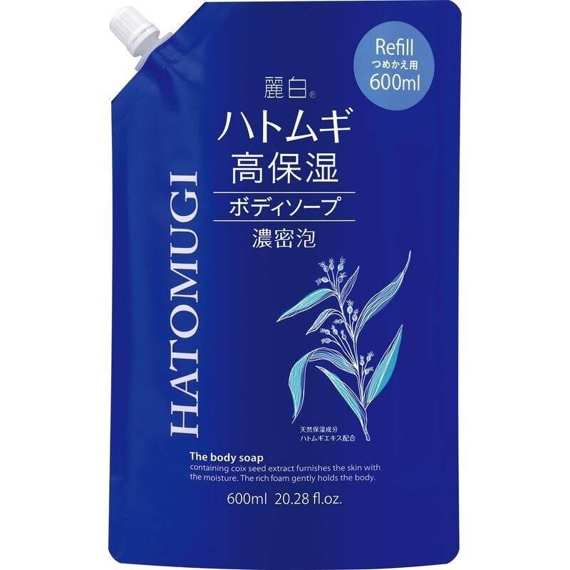 熊野油脂　麗白　ハトムギ高保湿ボディソープ　詰め替え　600ML