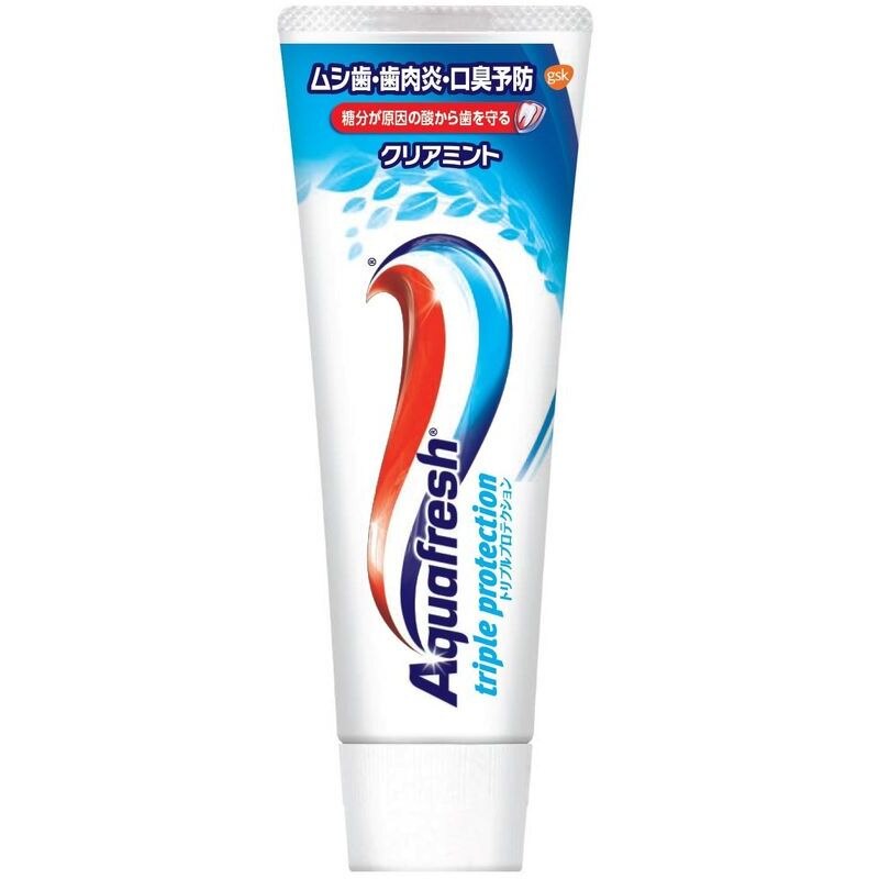 GSK　アクアフレッシュ　トリプルプロテクション　クリアミント　140G　歯磨き粉