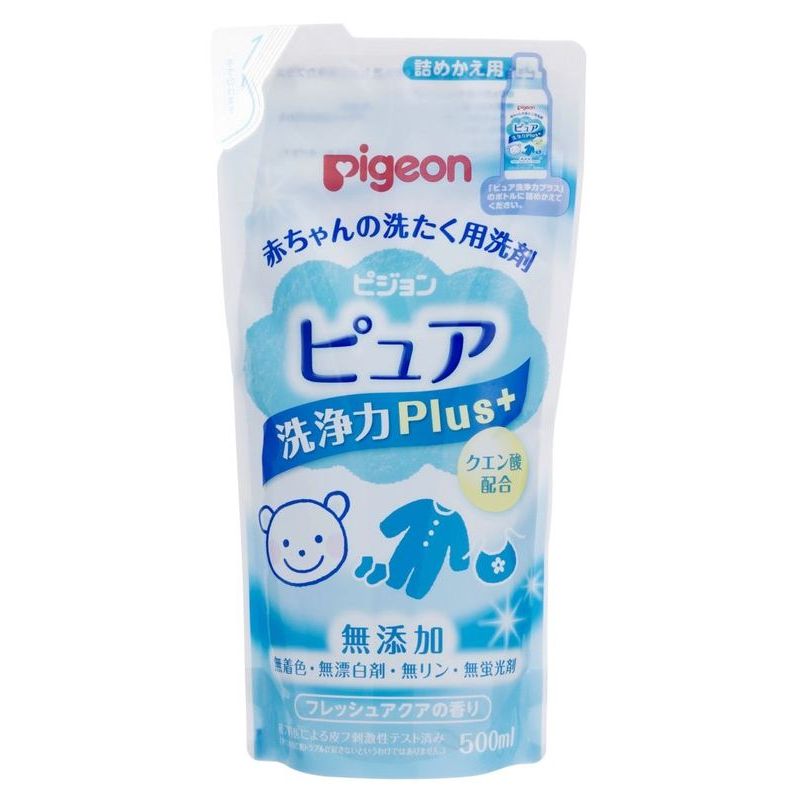 ピジョン 赤ちゃんの洗たく用洗剤ピュア 洗浄力プラス 詰め替え 500ml 0か月から ベビー用洗濯洗剤 ウエルシアドットコム