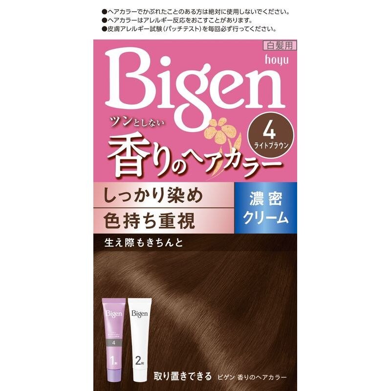 ホーユー　ビゲン　香りのヘアカラークリーム　4　ライトブラウン【1月7日までの期間特売】