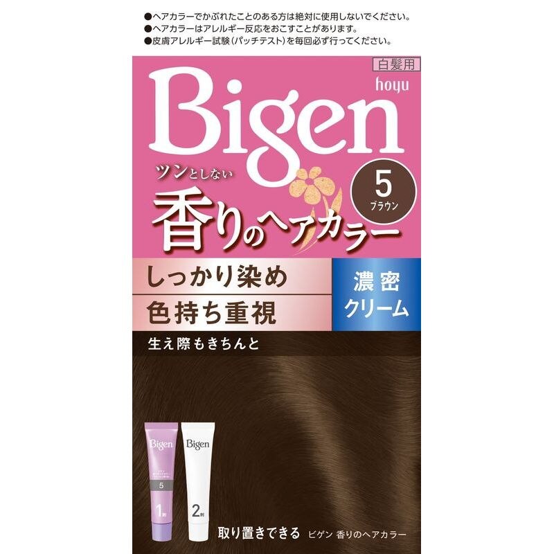 ホーユー　ビゲン　香りのヘアカラークリーム　5　ブラウン【1月7日までの期間特売】