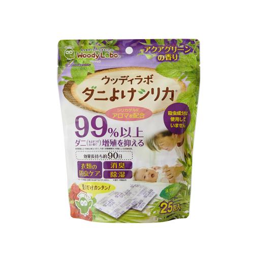 トキハ産業　ウッディラボ　ダニよけシリカ　アクアグリーンの香り　25包　ダニ除け消臭・芳香・除湿剤