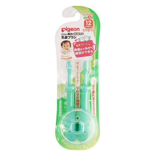 ピジョン　親子で乳歯ケア　乳歯ブラシ　レッスン段階3　12カ月頃から　2本　子ども用歯ブラシ