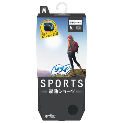 ユニ・チャーム　ソフィ　SPORTS　躍動ショーツ　ブラック　Mサイズ　生理用ショーツ
