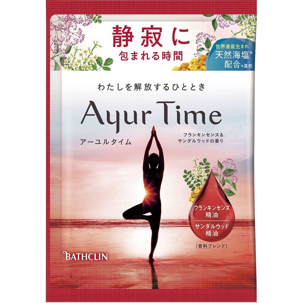 バスクリン　アーユルタイム　フランキンセンス&サンダルウッドの香り　分包　40G　入浴剤