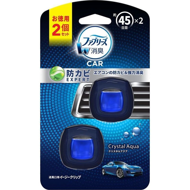 P&G　ファブリーズ　イージークリップ　防カビ クリスタルアクア　2ML×2個個　車用消臭芳香剤