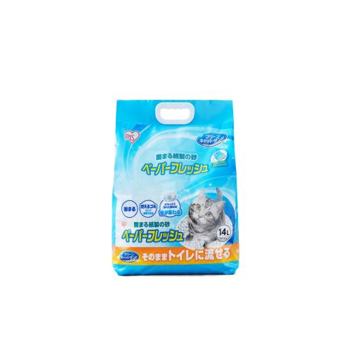 アイリス　ペーパーフレッシュ　スタンドパック　14L　　猫砂×4個セット