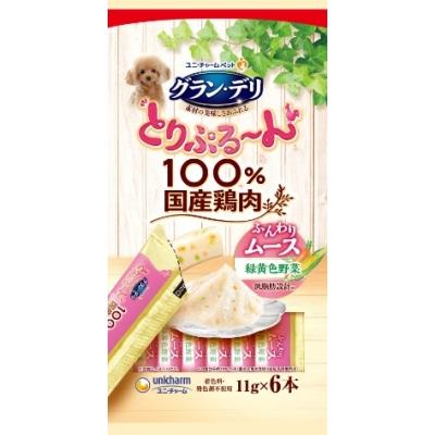 ユニ・チャーム　グラン・デリ　とりぷる〜ん　ふんわりムース　緑黄色野菜　11G×6本