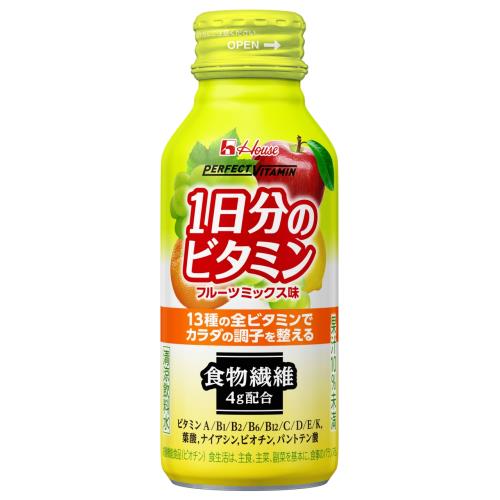 ハウスウエルネスフーズ　1日分のビタミン　フルーツミックス味　食物繊維4G配合　120ML×6個セット