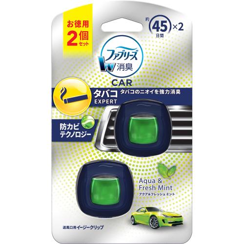 P Gジャパン ファブリーズ イージークリップ タバコエキスパート アクア フレッシュミント 2 2ml 2個 車用消臭芳香剤 P Gまとめ買いcp対象品 9月5日までボーナスtポイント1ポイント ウエルシアドットコム