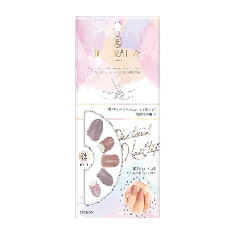 粧美堂 デコラティブネイル ワンタッチジェルネイルチップ ピンクラウンド 12サイズ 2枚 24枚 入り ウエルシアドットコム