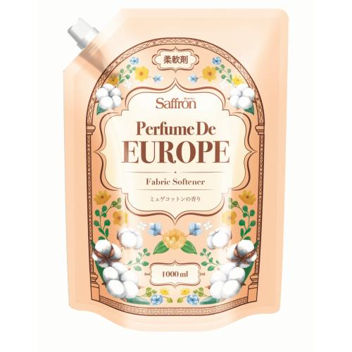 トイレタリージャパンインク　香りサフロン柔軟剤パフュームドヨーロッパ　ミュゲコットン　詰替え　1000ML　柔軟剤