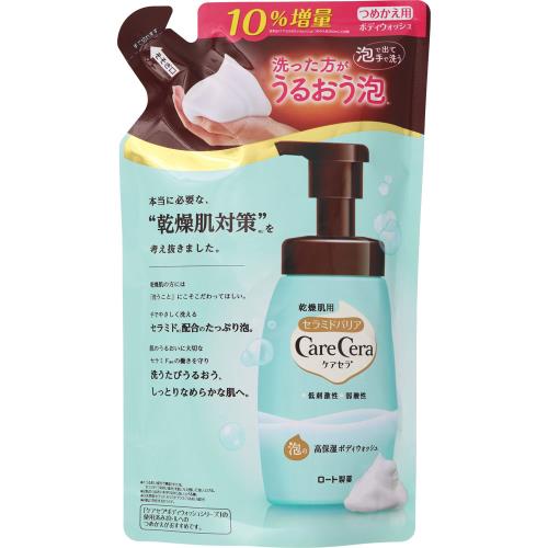 ロート製薬　ケアセラ　泡の高保湿ボディウォッシュ　詰め替え　385ML　ボディシャンプー