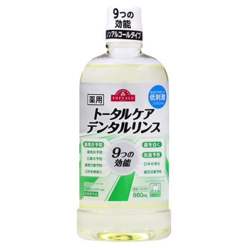 トップバリュ　薬用　トータルケアデンタルリンス　レモングラスミント　フレーバー　960ML　低刺激　ノンアルコール×6個セット