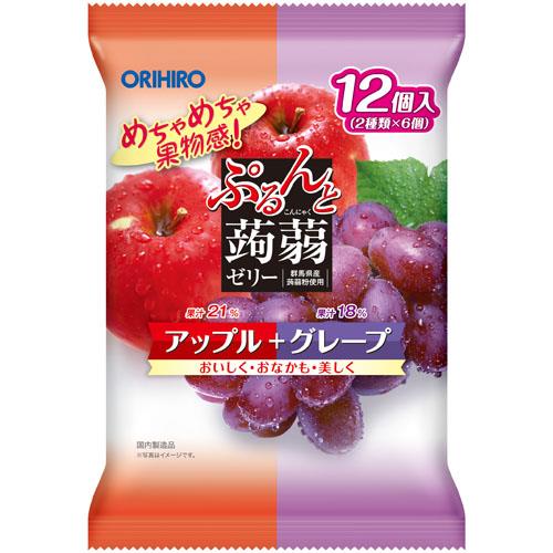 オリヒロプランデュ ぷるんと蒟蒻ゼリー アップルグレープ 20GX12個