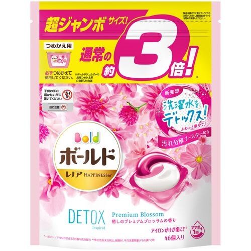 P Gジャパン ボールド ジェルボール3d プレミアムブロッサム替 超ジャンボ 46個 衣料用洗濯洗剤 ウエルシアドットコム