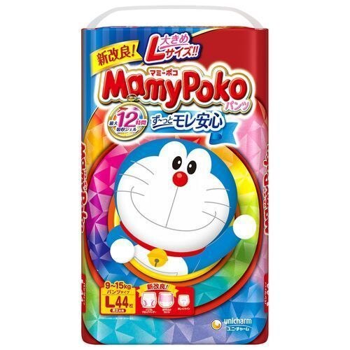 ユニ・チャーム　マミーポコパンツ　ドラえもん　Lサイズ　44枚　紙おむつ×4個セット【7月2日までの期間特売】