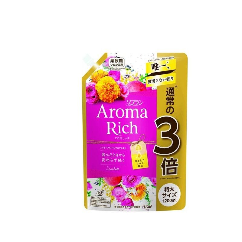 まとめ ライオン 1パック 1200ml アロマリッチ エリーつめかえ用 ソフラン 特大 【良好品】 ソフラン