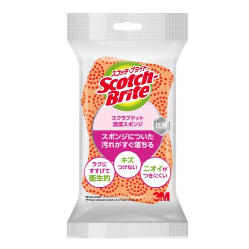スリーエムジャパン　スコッチ・ブライト　スクラブドット清潔スポンジ(オレンジ)
