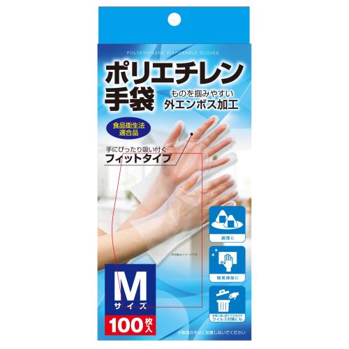 ▲明成　ポリエチレン手袋　Mサイズ　100枚入